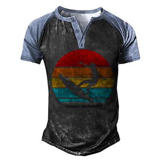 Retro Vintage Surfing Graphic Design Printed Casual Daily Basic Men's Henley Shirt Raglan Sleeve 3D Print T-shirt - Thegiftio UK