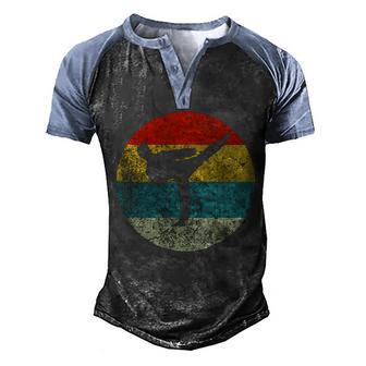 Retro Vintage Taekwondo Graphic Design Printed Casual Daily Basic Men's Henley Shirt Raglan Sleeve 3D Print T-shirt - Thegiftio UK