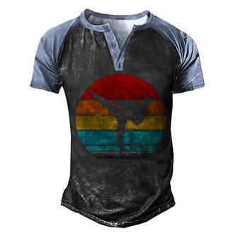 Retro Vintage Taekwondo Graphic Design Printed Casual Daily Basic V2 Men's Henley Shirt Raglan Sleeve 3D Print T-shirt - Thegiftio UK