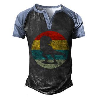 Retro Vintage Trex Graphic Design Printed Casual Daily Basic V3 Men's Henley Shirt Raglan Sleeve 3D Print T-shirt - Thegiftio UK