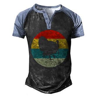 Retro Vintage Turkey Graphic Design Printed Casual Daily Basic V2 Men's Henley Shirt Raglan Sleeve 3D Print T-shirt - Thegiftio UK