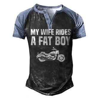 Rides Fat Boy Men's Henley Shirt Raglan Sleeve 3D Print T-shirt - Seseable
