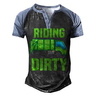 Riding Dirty Recycling Trash Truck Garbage Truck Kids Men's Henley Shirt Raglan Sleeve 3D Print T-shirt - Thegiftio UK