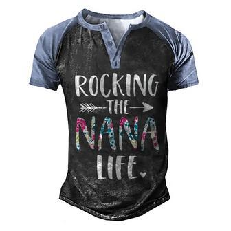 Rocking The Nana Life New Grandma Granny To Be Gigi Mimi Gift Graphic Design Printed Casual Daily Basic Men's Henley Shirt Raglan Sleeve 3D Print T-shirt - Thegiftio UK