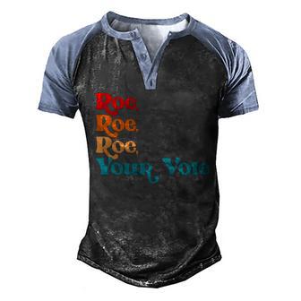 Roe Roe Roe Your Vote Vintage Graphic Design Printed Casual Daily Basic V2 Men's Henley Shirt Raglan Sleeve 3D Print T-shirt - Thegiftio UK