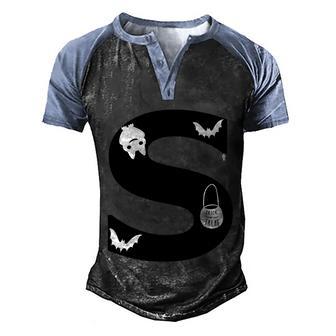 S Name Character Dracula Funny Halloween Quote Graphic Design Printed Casual Daily Basic Men's Henley Shirt Raglan Sleeve 3D Print T-shirt - Thegiftio UK