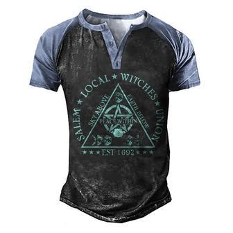 Salem Local Witches Graphic Design Printed Casual Daily Basic Men's Henley Shirt Raglan Sleeve 3D Print T-shirt - Thegiftio UK