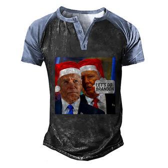 Santa Trump Said To Biden Lets Go Brandon Anti Biden Meme Graphic Design Printed Casual Daily Basic Men's Henley Shirt Raglan Sleeve 3D Print T-shirt - Thegiftio UK