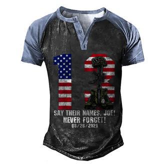 Say Their Names Joe 13 Heroes Names Of Fallen Soldiers Graphic Design Printed Casual Daily Basic Men's Henley Shirt Raglan Sleeve 3D Print T-shirt - Thegiftio UK