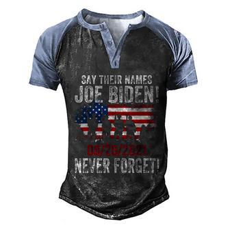 Say Their Names Joe Names Of Fallen Soldiers 13 Heroes Graphic Design Printed Casual Daily Basic Men's Henley Shirt Raglan Sleeve 3D Print T-shirt - Thegiftio UK