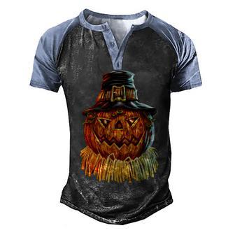 Scarecrow Pumpkin Halloween Graphic Design Printed Casual Daily Basic Men's Henley Shirt Raglan Sleeve 3D Print T-shirt - Thegiftio UK