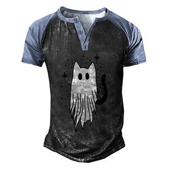 Scary Black Cat Halloween Halloween Cat Pumpkin Scary Pumpkin Men's Henley Shirt Raglan Sleeve 3D Print T-shirt - Thegiftio UK