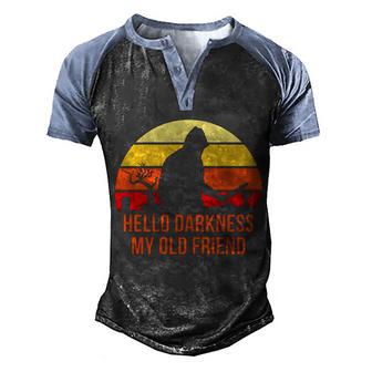 Scary Hello Darkness My Old Friend Graphic Design Printed Casual Daily Basic Men's Henley Shirt Raglan Sleeve 3D Print T-shirt - Thegiftio UK