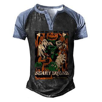 Scary Squad Halloween Graphic Design Printed Casual Daily Basic Men's Henley Shirt Raglan Sleeve 3D Print T-shirt - Thegiftio UK