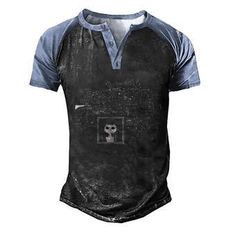 Schrodingers Cat In A Box Funny Science Nerd Physics Men's Henley Shirt Raglan Sleeve 3D Print T-shirt - Thegiftio UK