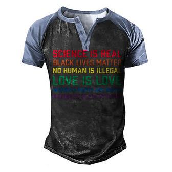 Science Is Real Black Live Matter Graphic Design Printed Casual Daily Basic Men's Henley Shirt Raglan Sleeve 3D Print T-shirt - Thegiftio UK