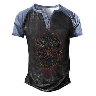 Scorpio Zodiac Graphic Design Printed Casual Daily Basic Men's Henley Shirt Raglan Sleeve 3D Print T-shirt - Thegiftio UK