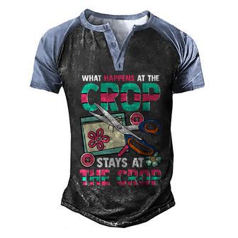 Scrapbook Crop Retreat Hand Crafting Scrapbooking Hobby Graphic Design Printed Casual Daily Basic Men's Henley Shirt Raglan Sleeve 3D Print T-shirt - Thegiftio UK