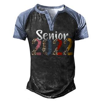 Senior 2022 Leopard Print Graduation Gift 1 Men's Henley Shirt Raglan Sleeve 3D Print T-shirt - Thegiftio UK