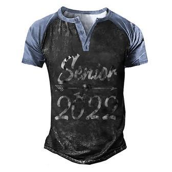 Senior 2022 Vintage Grey Tie Dye Heart Arrow Graphic Design Printed Casual Daily Basic Men's Henley Shirt Raglan Sleeve 3D Print T-shirt - Thegiftio UK
