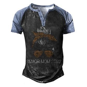 Senior Mom 2022 Bun Hair Men's Henley Shirt Raglan Sleeve 3D Print T-shirt - Thegiftio UK