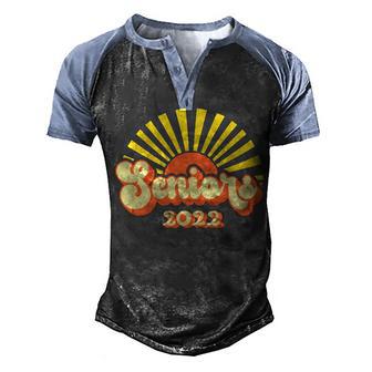 Seniors 2022 Retro Vintage Men's Henley Shirt Raglan Sleeve 3D Print T-shirt - Thegiftio UK