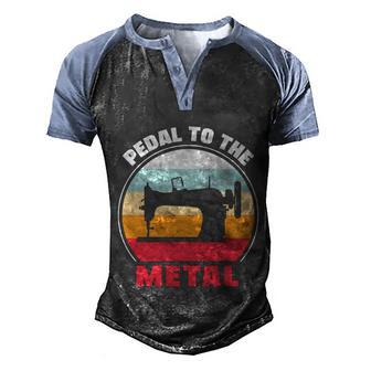 Sew Machine Pedal To Metal Graphic Design Printed Casual Daily Basic Men's Henley Shirt Raglan Sleeve 3D Print T-shirt - Thegiftio UK
