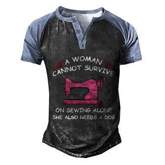 Sewing Machine Gift A Women Sewing Gift Graphic Design Printed Casual Daily Basic Men's Henley Shirt Raglan Sleeve 3D Print T-shirt - Thegiftio UK