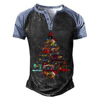 Sewing Machines Christmas Tree Quilt Sewing Lovers Xmas Graphic Design Printed Casual Daily Basic Men's Henley Shirt Raglan Sleeve 3D Print T-shirt - Thegiftio UK