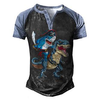 Shark Pirate Dinosaur T Rex Jawsome Boys Kids Men Men's Henley Shirt Raglan Sleeve 3D Print T-shirt - Thegiftio UK