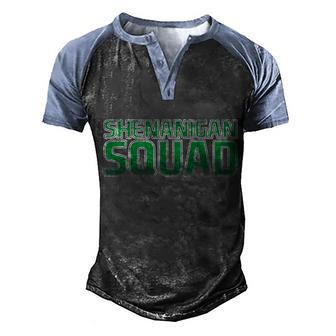 Shenanigan Squad Graphic Design Printed Casual Daily Basic Men's Henley Shirt Raglan Sleeve 3D Print T-shirt - Thegiftio UK