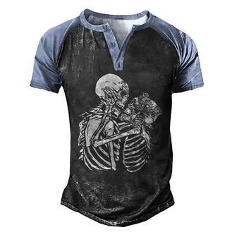 Skeleton Lovers Graphic Design Printed Casual Daily Basic Men's Henley Shirt Raglan Sleeve 3D Print T-shirt - Thegiftio UK