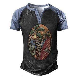 Skeleton Vacation Graphic Design Printed Casual Daily Basic Men's Henley Shirt Raglan Sleeve 3D Print T-shirt - Thegiftio UK