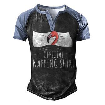Sleeping Flamingo Lover Official Napping Men's Henley Shirt Raglan Sleeve 3D Print T-shirt - Thegiftio UK