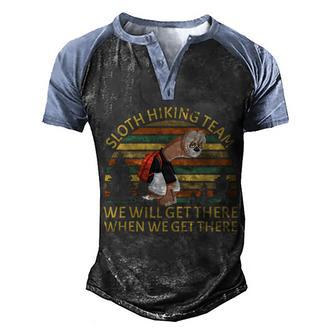 Sloth Hiking Team We Will Get There When We Get There Graphic Design Printed Casual Daily Basic V2 Men's Henley Shirt Raglan Sleeve 3D Print T-shirt - Thegiftio UK