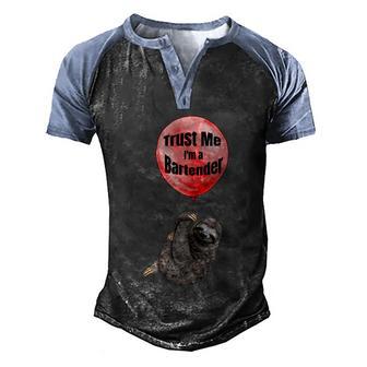 Sloth Im A Bartender Funny Bartender Gift Graphic Design Printed Casual Daily Basic Men's Henley Shirt Raglan Sleeve 3D Print T-shirt - Thegiftio UK