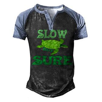 Slow But Sure Turtle Turtle Lovers Cute Tortoise Cool Turtle Men's Henley Shirt Raglan Sleeve 3D Print T-shirt - Thegiftio UK