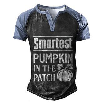 Smartest Pumpkin In The Patch Halloween Quote Graphic Design Printed Casual Daily Basic Men's Henley Shirt Raglan Sleeve 3D Print T-shirt - Thegiftio UK