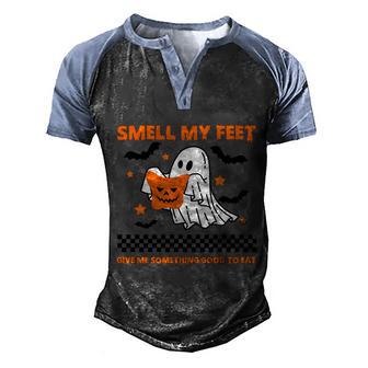 Smell My Feet Boo Boo Halloween Day Retro Halloween Men's Henley Shirt Raglan Sleeve 3D Print T-shirt - Thegiftio UK