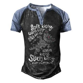Soft Kitty Warm Kitty V3 Men's Henley Shirt Raglan Sleeve 3D Print T-shirt - Seseable