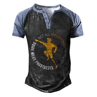Some Superheroes Wear Prostheses Funny Leg Ampu Men's Henley Shirt Raglan Sleeve 3D Print T-shirt - Thegiftio UK