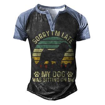 Sorry Im Late My Dog Was Sitting On Me Pug Men's Henley Shirt Raglan Sleeve 3D Print T-shirt - Thegiftio UK