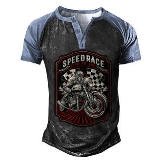 Speed Race Graphic Design Printed Casual Daily Basic Men's Henley Shirt Raglan Sleeve 3D Print T-shirt - Thegiftio UK