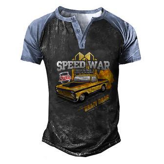 Speed Wae Car Graphic Design Printed Casual Daily Basic Men's Henley Shirt Raglan Sleeve 3D Print T-shirt - Thegiftio UK