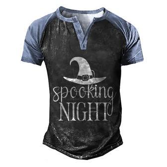 Spooking Night Witch Hat Halloween Quote Graphic Design Printed Casual Daily Basic Men's Henley Shirt Raglan Sleeve 3D Print T-shirt - Thegiftio UK