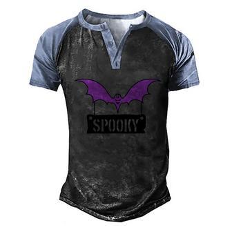 Spooky Bat Halloween Quote Graphic Design Printed Casual Daily Basic V2 Men's Henley Shirt Raglan Sleeve 3D Print T-shirt - Thegiftio UK
