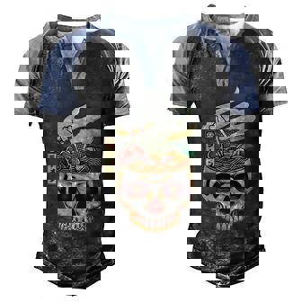 Spooky Halloween Japanese Ramen Skull Bowl Graphic Design Printed Casual Daily Basic Men's Henley Shirt Raglan Sleeve 3D Print T-shirt - Thegiftio