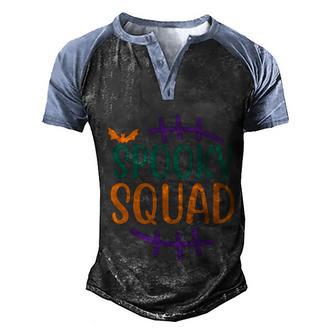 Spooky Squad Bat Halloween Quote Graphic Design Printed Casual Daily Basic Men's Henley Shirt Raglan Sleeve 3D Print T-shirt - Thegiftio UK
