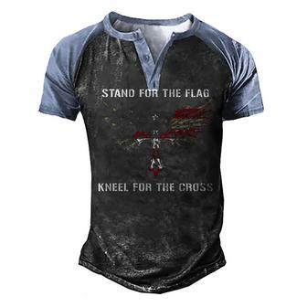 Stand For The Flag Men's Henley Shirt Raglan Sleeve 3D Print T-shirt - Monsterry