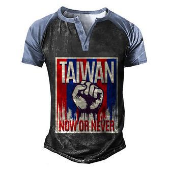 Stand With Taiwan Taiwanese Flag Support Taiwan Funny Gift Graphic Design Printed Casual Daily Basic Men's Henley Shirt Raglan Sleeve 3D Print T-shirt - Thegiftio UK